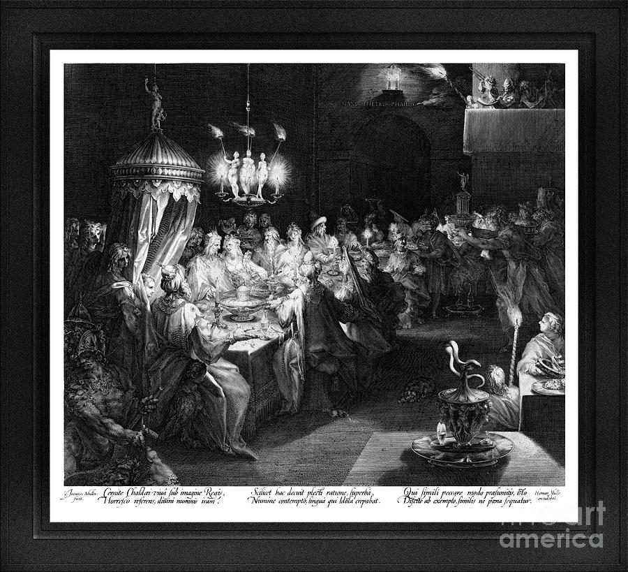 Belshazzars Feast by Dutch Engraver Jan Muller Remastered Xzendor7 Reproductions Painting by Xzendor7