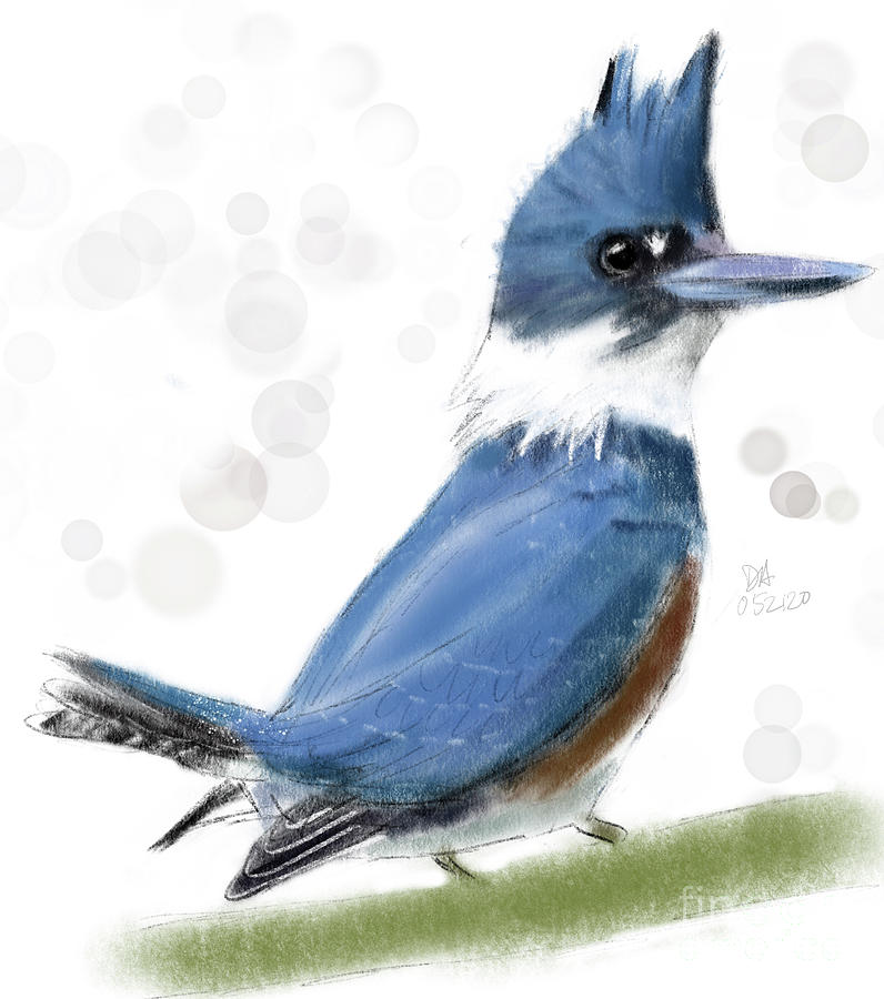 Kingfisher Digital Art - Belted Kingfisher by Donna Hoo