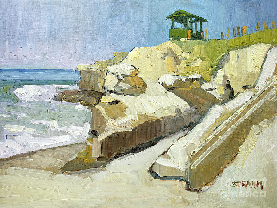 Belvedere Along the Ocean - La Jolla, San Diego, California Painting by Paul Strahm