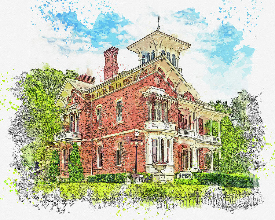 Belvedere Mansion, Galena, Illinois Painting