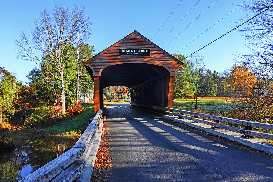 Bement Covered Bridge in Fall Foliage Bradford NH Photograph by Toby McGuire