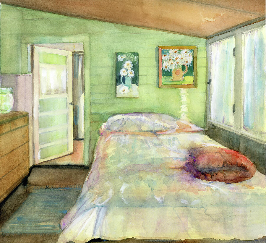 Bemidji cabin Painting by Rebecca Matthews