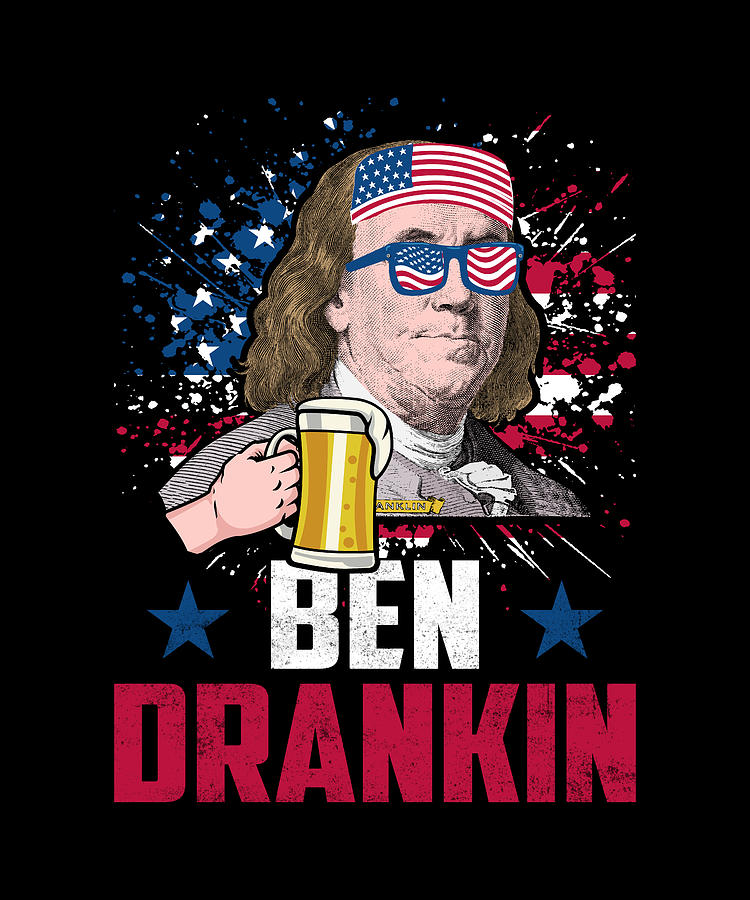 Ben drankin Ben Franklin with beer mug Mixed Media by Norman W - Fine ...