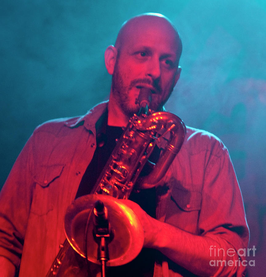 Ben Ellman on Saxaphone with Galactic Photograph by David Oppenheimer