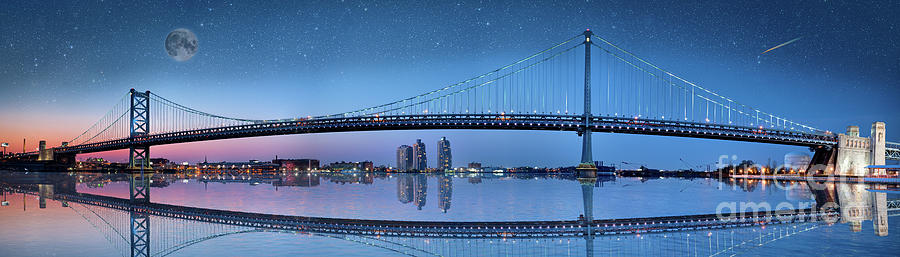 Ben Franklin Bridge Philadelphia Photograph by David Zanzinger