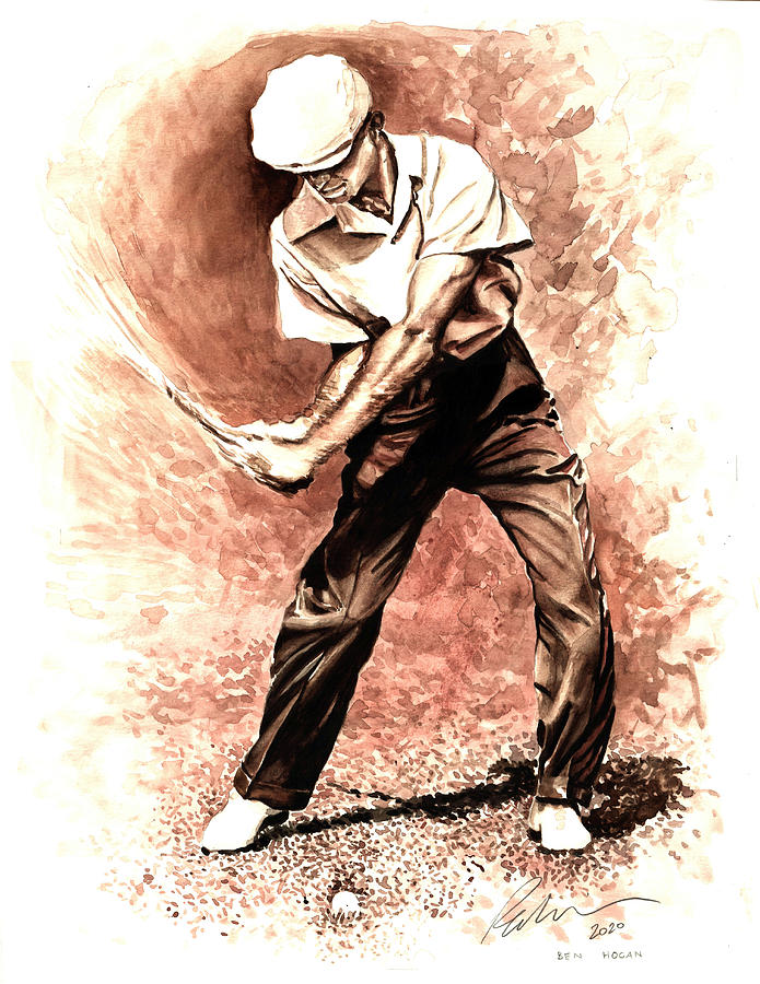 Ben Hogan Watercolour Painting by Mark Robinson - Fine Art America