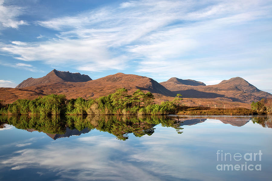 Ben Mor Coigach Reflection Drumrunie Scotland Photograph by Barbara ...