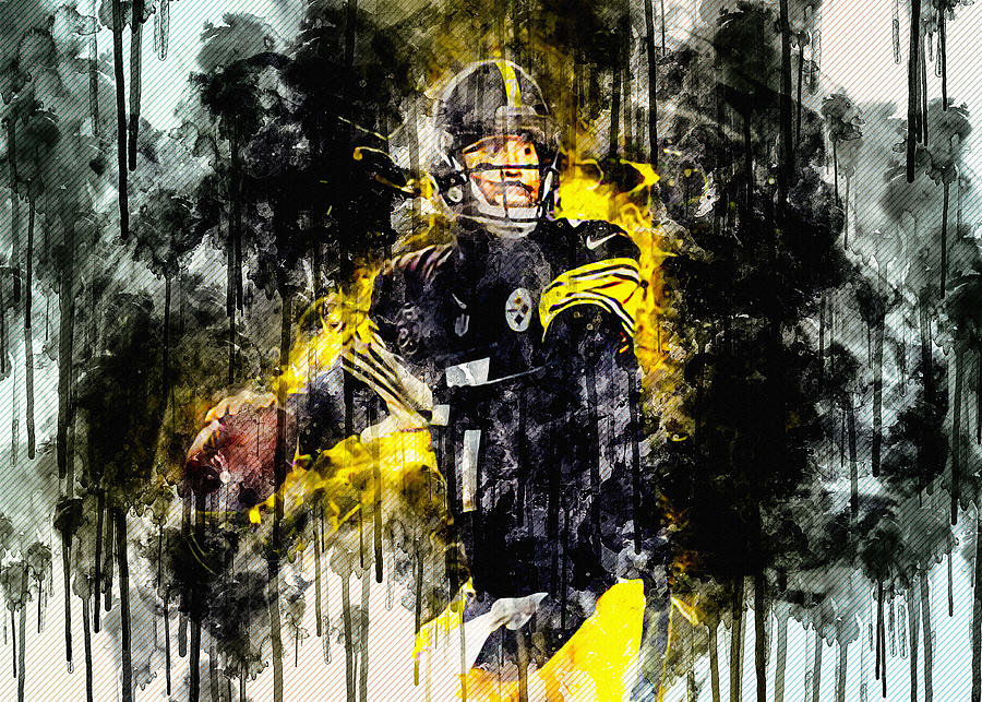 Ben Roethlisberger Abstract Art Quarterback American Football Digital