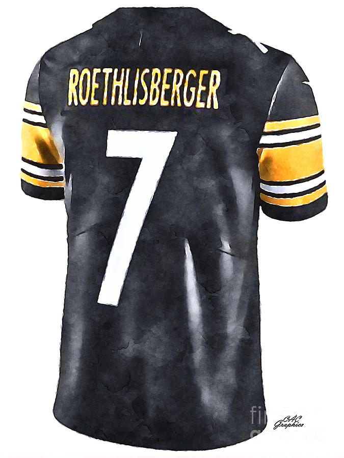 Ben Roethlisberger Watercolor Painting by CAC Graphics