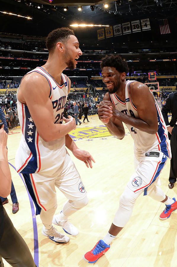 Ben Simmons and Joel Embiid Photograph by Andrew D. Bernstein