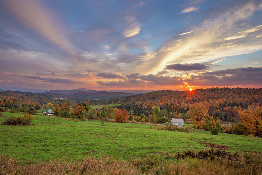 Ben Young Hill Autumn Sunset Photograph by White Mountain Images