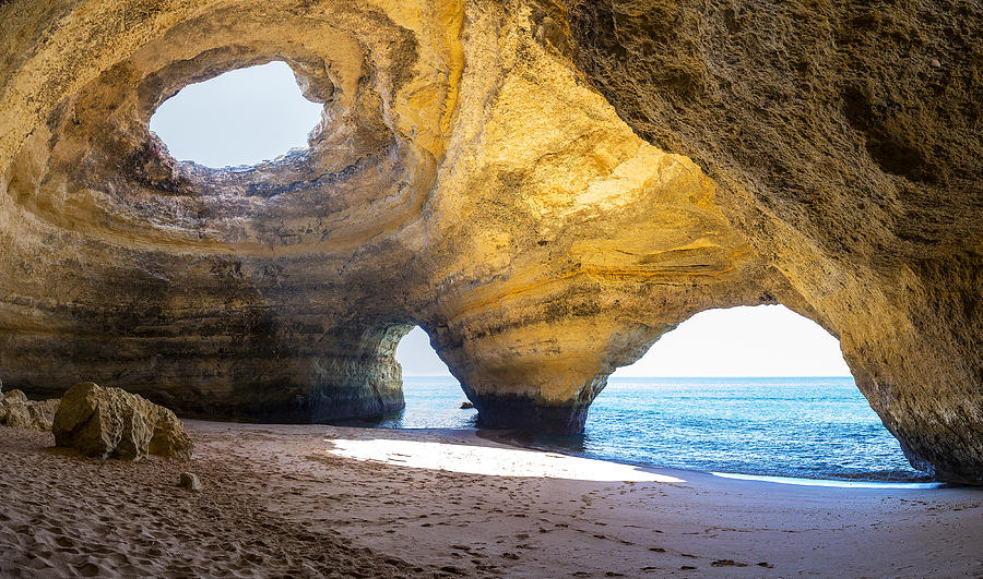 Benagil Beach, Sea Caves. Algarve Portugal Photograph by Elena Pueyo