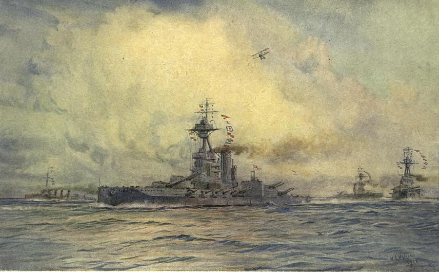 Benbow With Sister Battleships Painting By William Wyllie - Fine Art 