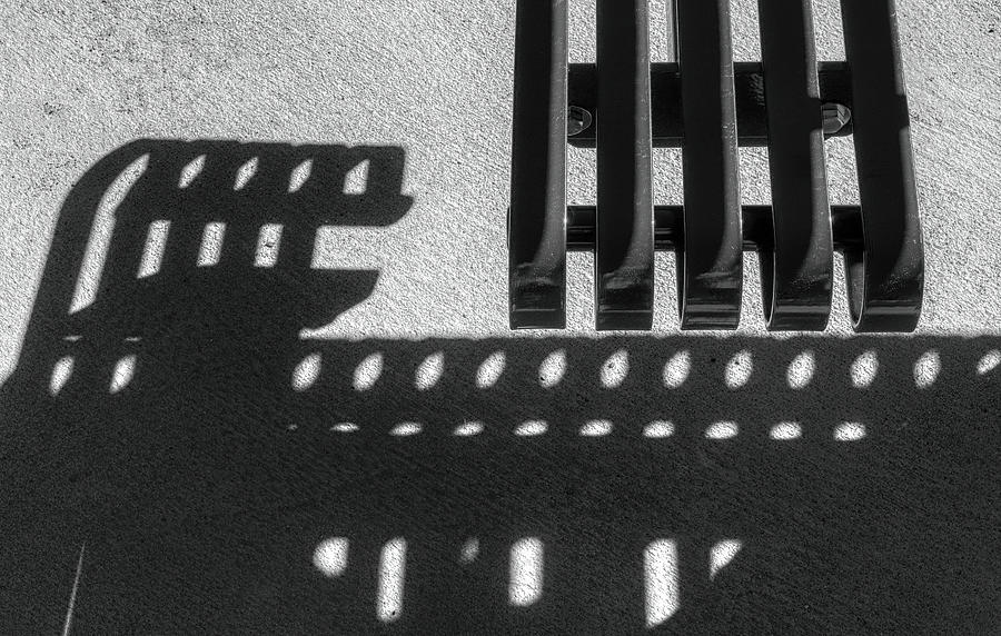 Bench And Shadow Patterns Photograph by Gary Slawsky