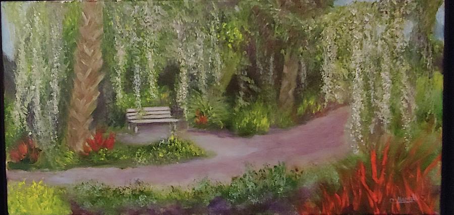 Bench at Phillippe Park Painting by Catherine Hamill