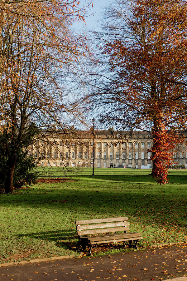 Bench at the Royal Cresent in Bath Photograph by Scott Lyons
