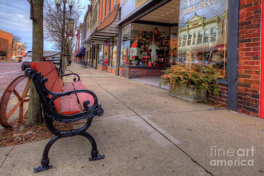 Architecture Photograph - Bench on Court Street  by Larry Braun