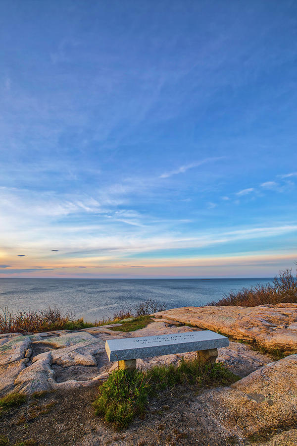 Landscape Photograph - Bench with a Scenic Ocean View by Juergen Roth