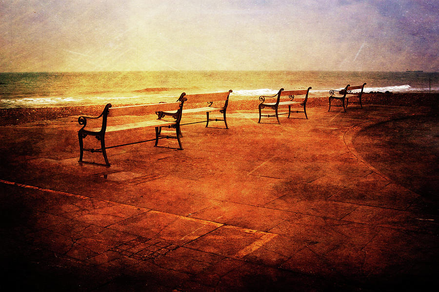 Benches At Sunset Photograph