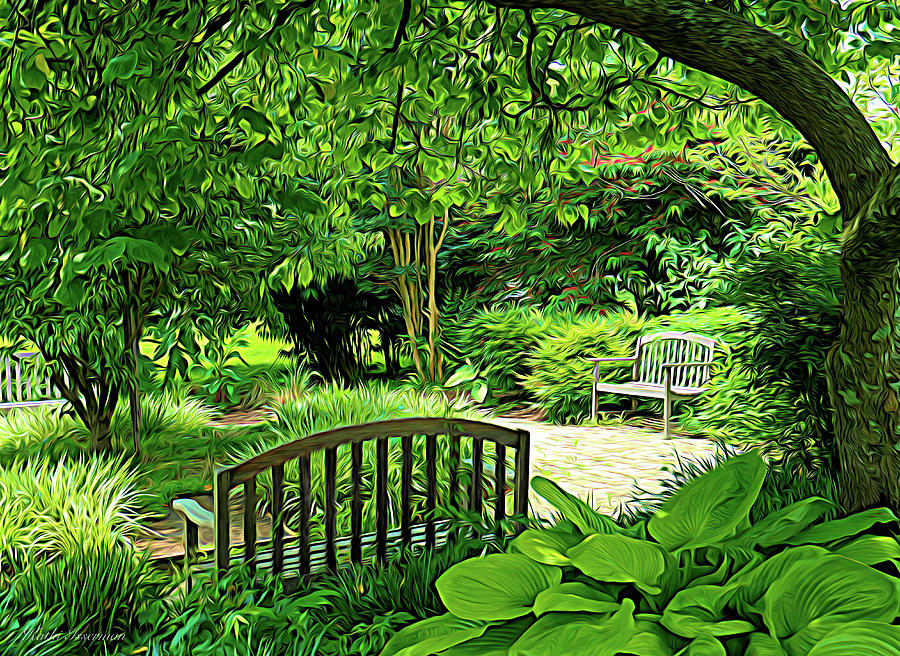 Benches in the Garden Photograph by Kathi Isserman