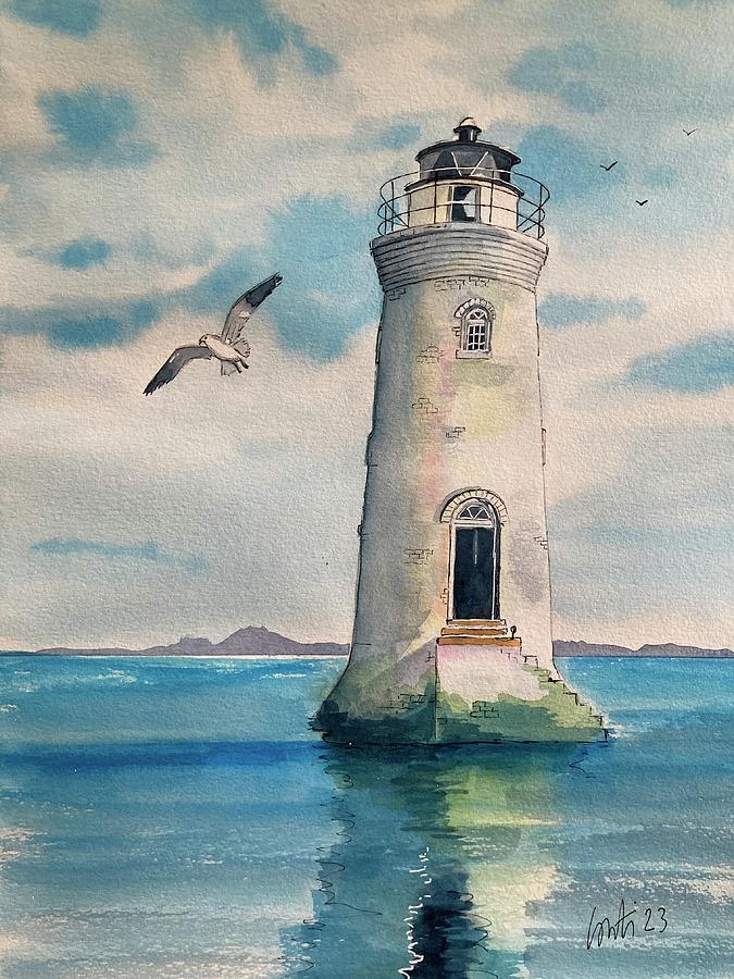 Bended lighthouse Painting by Dominique Conti - Fine Art America