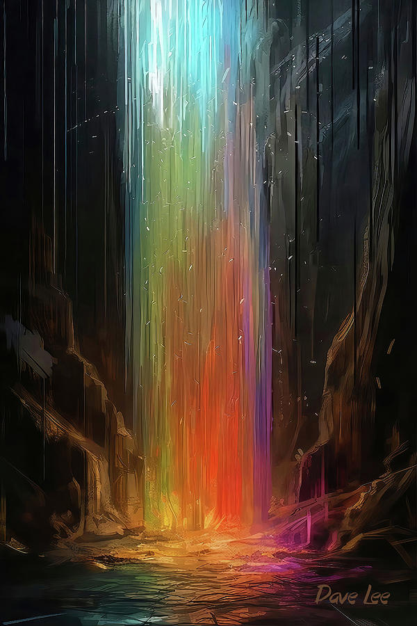 Bending Light In The Waterfall Digital Art by Dave Lee