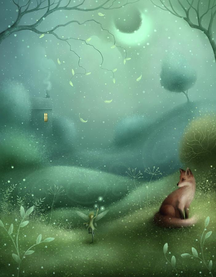 Beneath A Fairy Moon Painting by Joe Gilronan