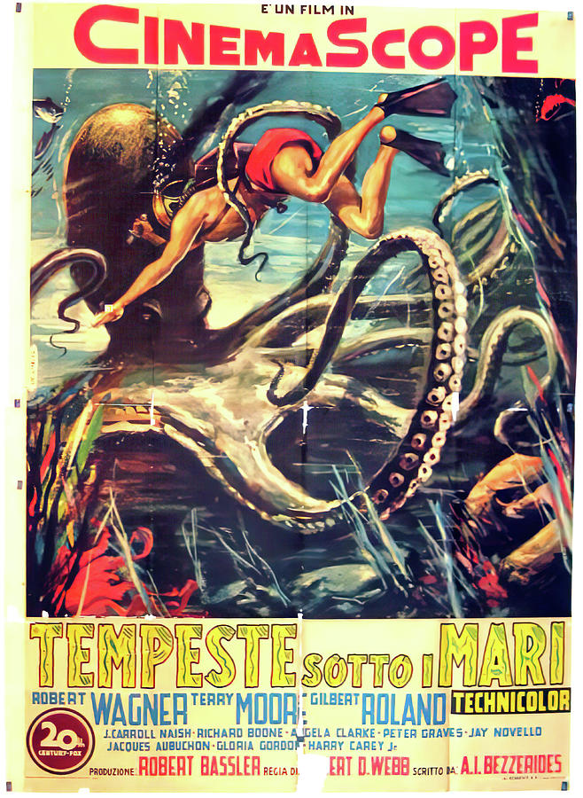 Beneath the 12-Mile Reef, 1953 Mixed Media by Movie World Posters
