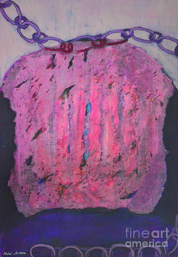 Abstract Mixed Media - Beneath the Pink Skirt by Mini Arora