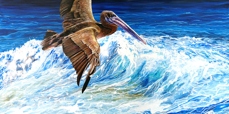 Benevolent Pelican Painting by R J Marchand