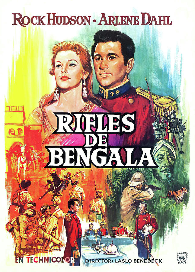 Bengal Brigade, with Rock Hudson and Arlene Dahl, 1954 Mixed Media by Movie World Posters