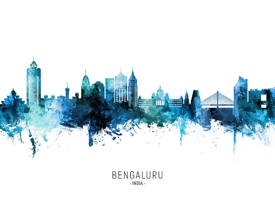 Bengaluru Skyline India Bangalore #55 Digital Art by Michael Tompsett