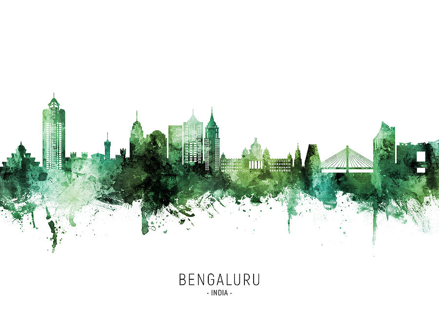 Bengaluru Skyline India Bangalore #77 Digital Art by Michael Tompsett