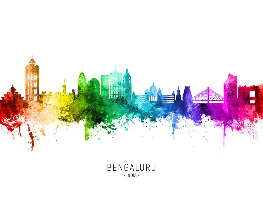 Bengaluru Skyline India Bangalore #92 Digital Art by Michael Tompsett