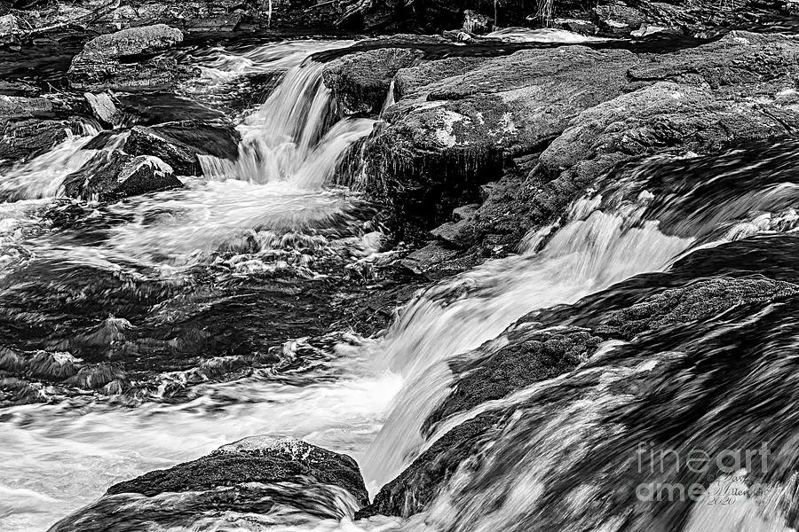 Benham Falls Oregon Black and White Photograph by David Millenheft
