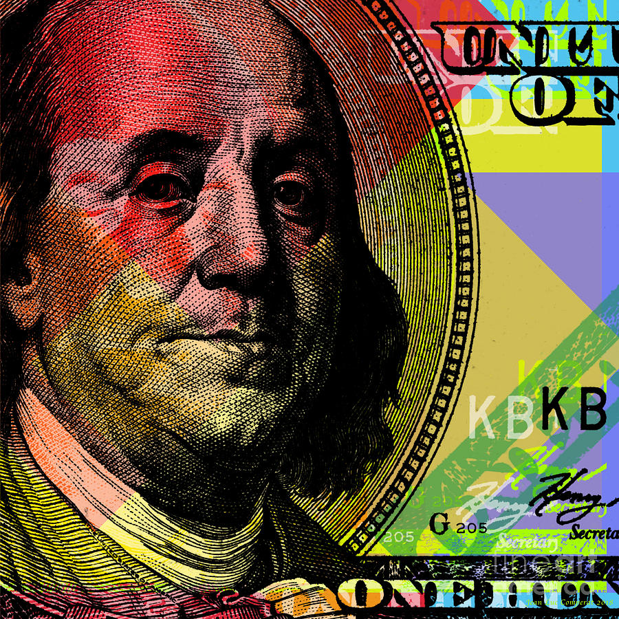 Benjamin Franklin Digital Art - Benjamin Franklin - $100 bill by Jean luc Comperat