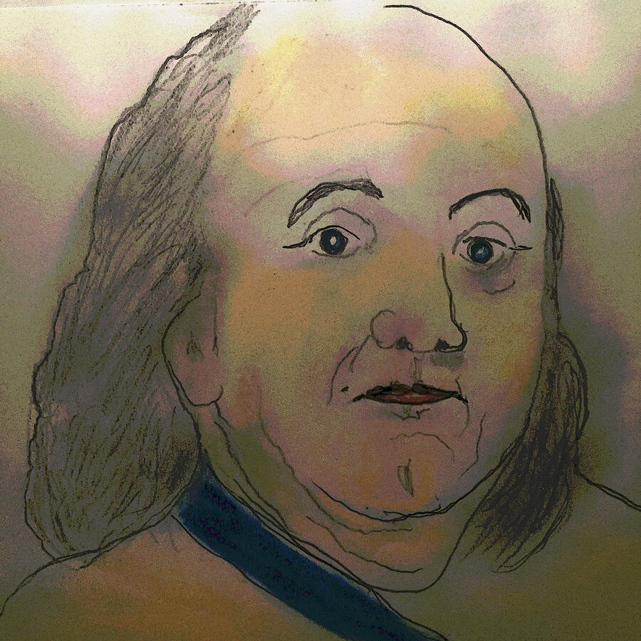 Benjamin Franklin #20 Pastel by Phil Gioldasis