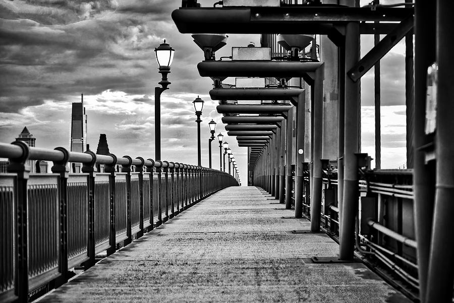 Benjamin Franklin Bridge walkway Photograph by John Babis
