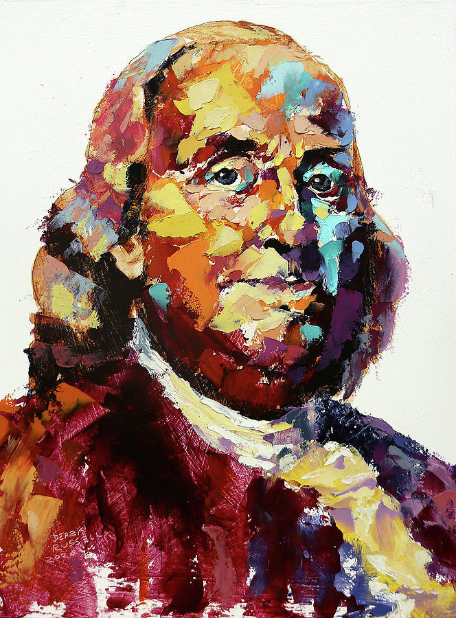 Benjamin Franklin Painting by Derek Russell