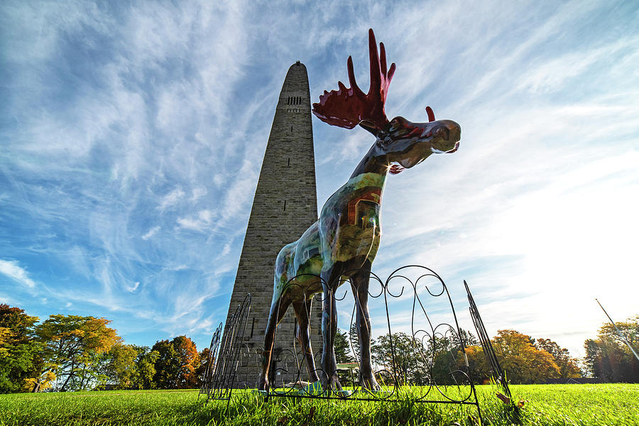 Bennington VT Moose and Battle Monument Fall Foliage Photograph by Toby McGuire