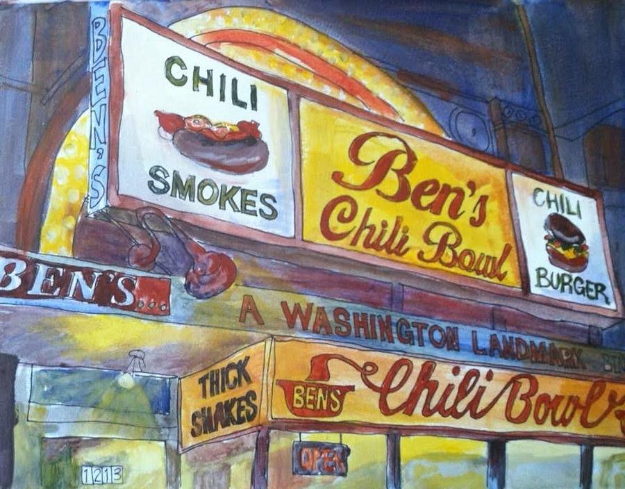 D.c. Painting - Bens Chili Bowl by Elissa Poma