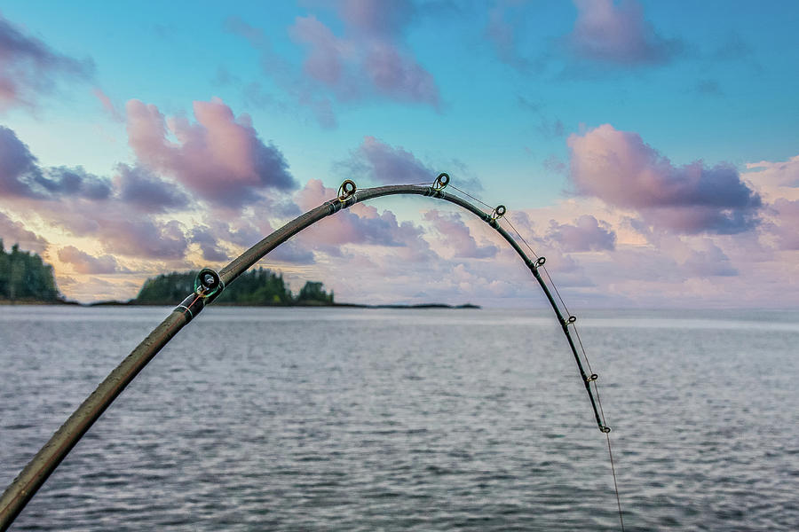 Bent Fishing Pole at Dusk Photograph by Darryl Brooks