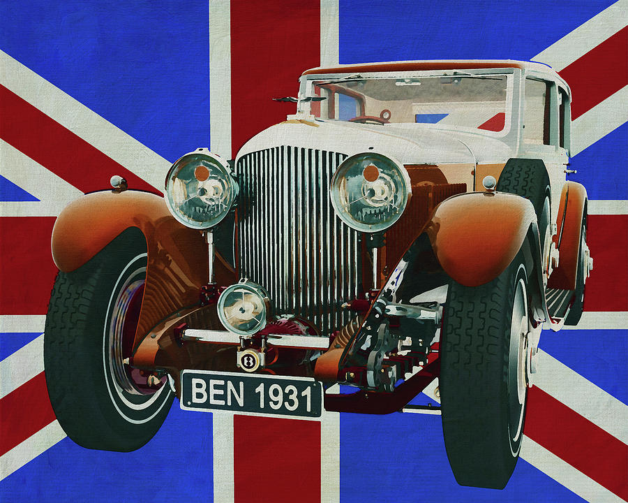 Bentley 1931 in front of the Union Jack Painting by Jan Keteleer
