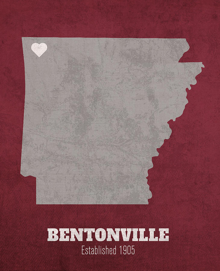 Bentonville Arkansas City Map Founded 1905 University Of Arkansas Color   Bentonville Arkansas City Map Founded 1905 University Of Arkansas Color Palette Design Turnpike 