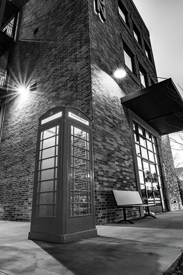 Bentonville Haxton District Vintage Telephone Booth In Black And White Photograph by Gregory Ballos