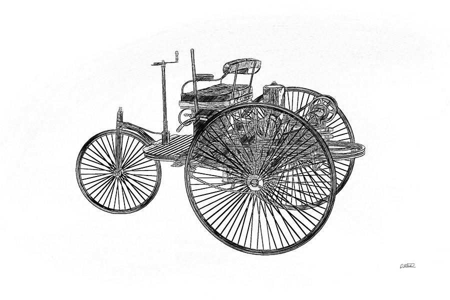Benz and Co Patent Motor Car - DWP2448349 Drawing by Dean Wittle