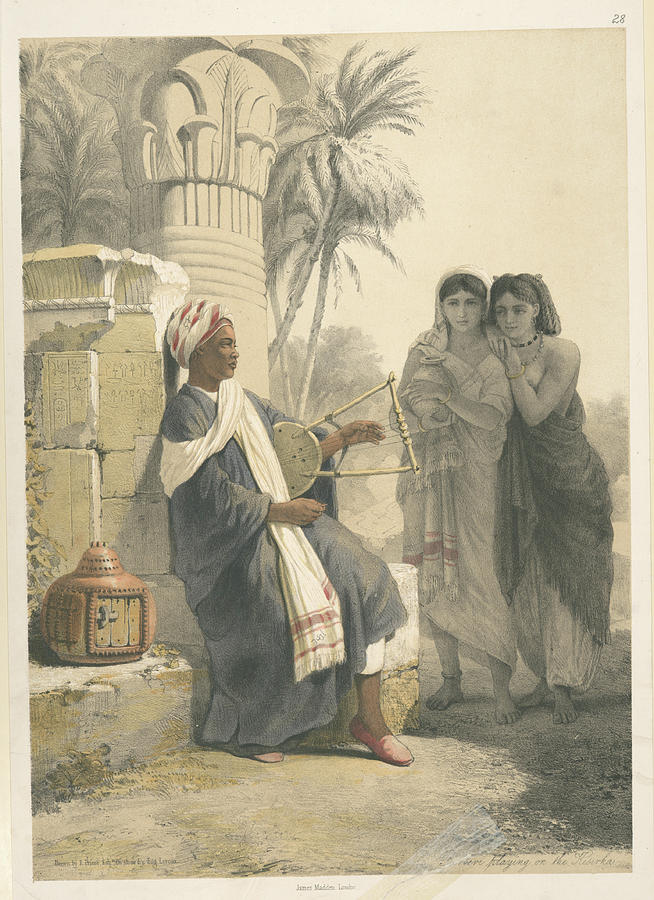 Berberi playing on the kisirka Painting by Artistic Rifki