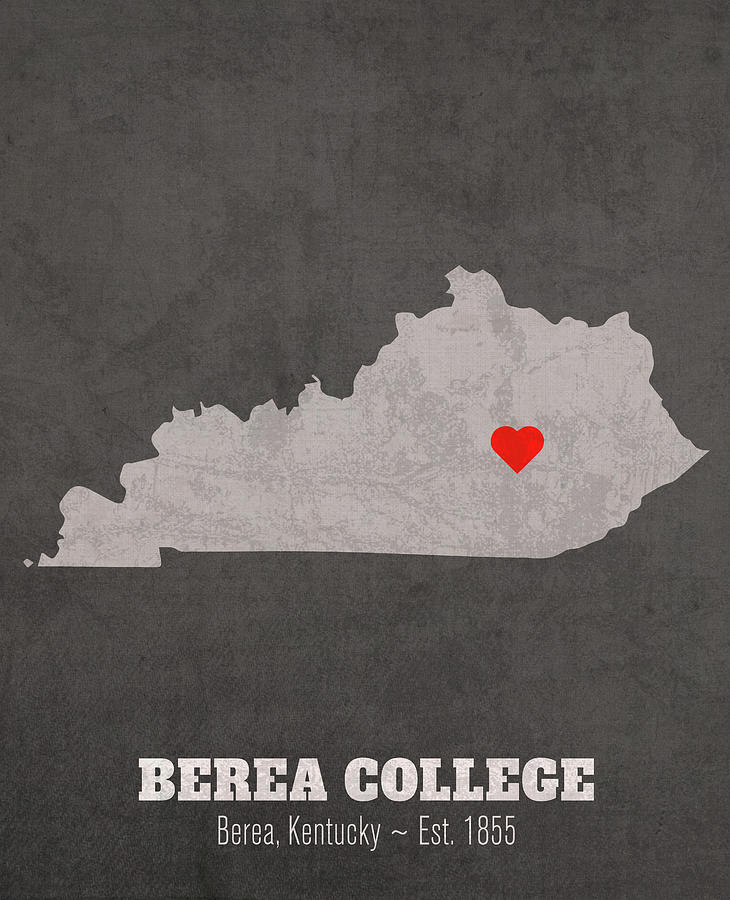 Berea College Berea Kentucky Founded Date Heart Map Mixed Media by ...