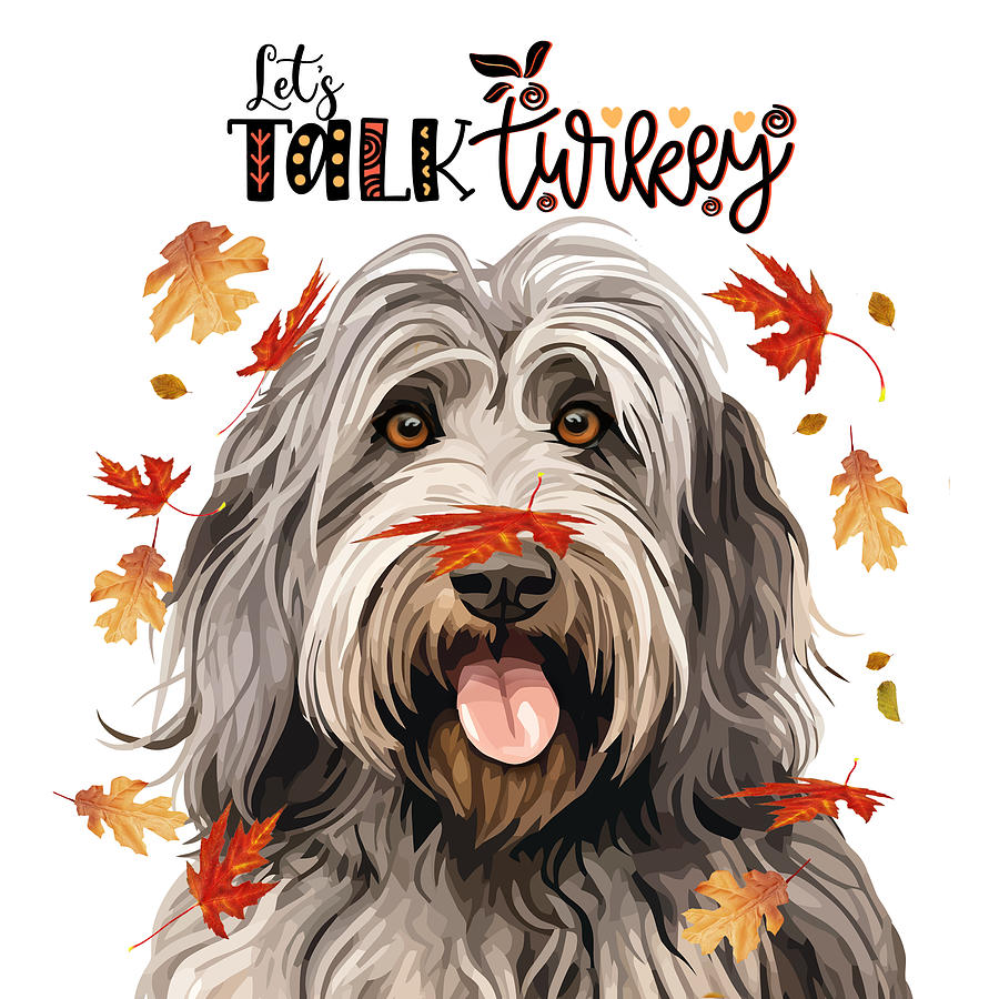 Bergamasco Funny Thanksgiving Dog Digital Art by Doreen Erhardt