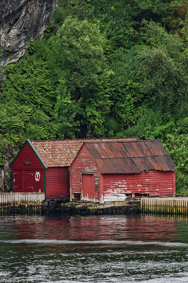 Bergen Boathouses 1 Photograph by John Haldane